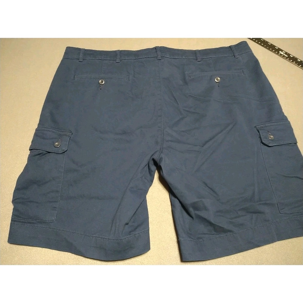 St John's Bay Cargo Shorts Men 46/9 Navy Soft Class Stretch Comfort Flat Travel - Picture 2 of 10